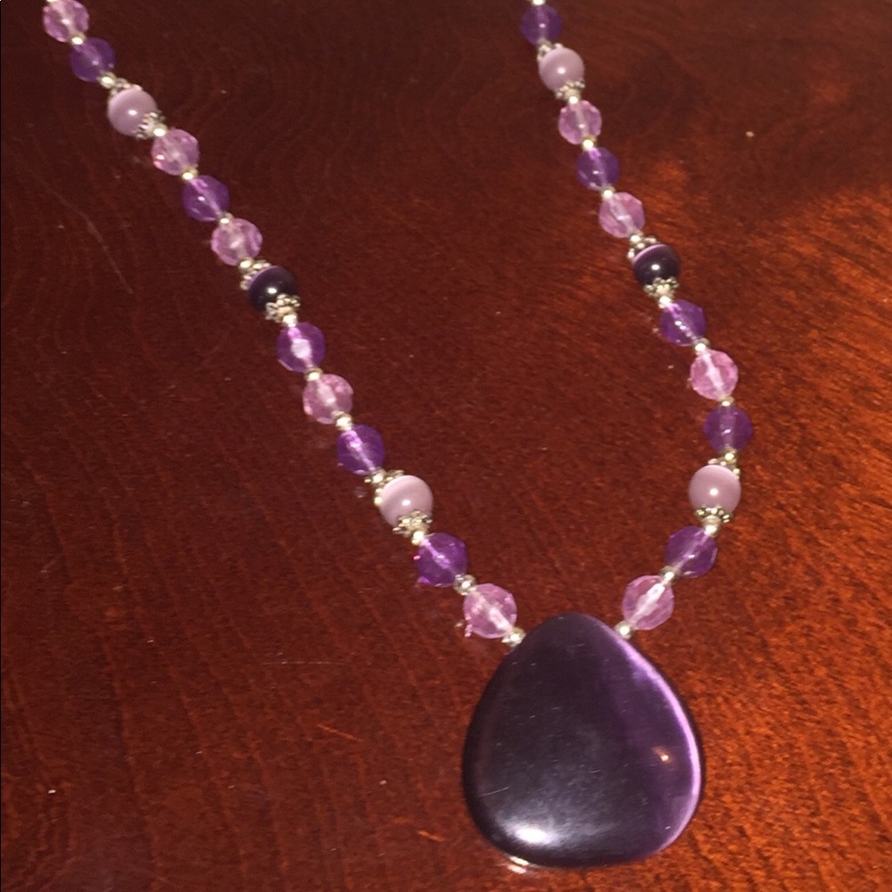Purple stone necklace